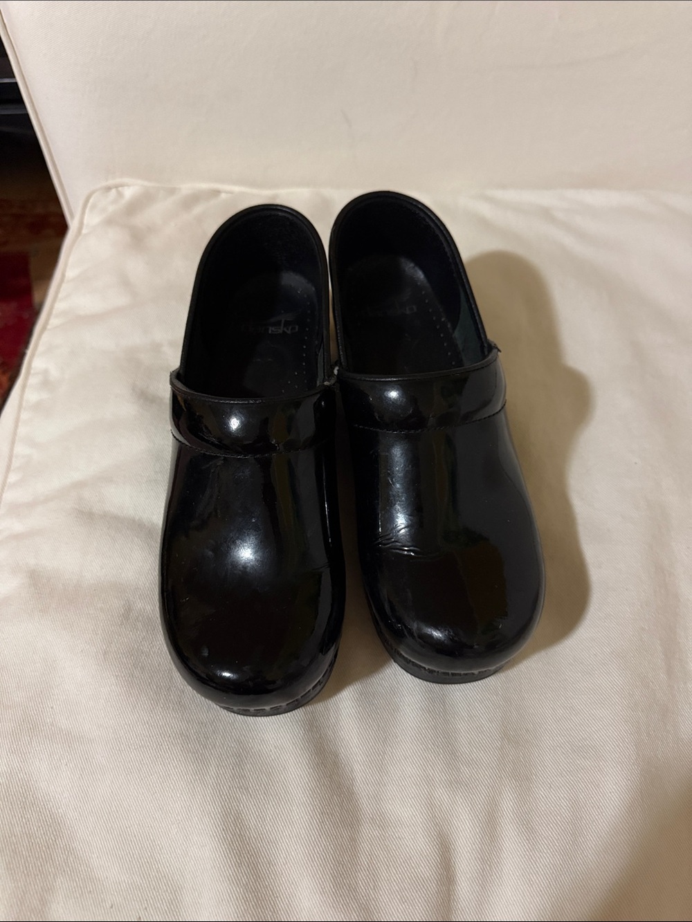 Dansko Women's Black Patent Platform Clogs